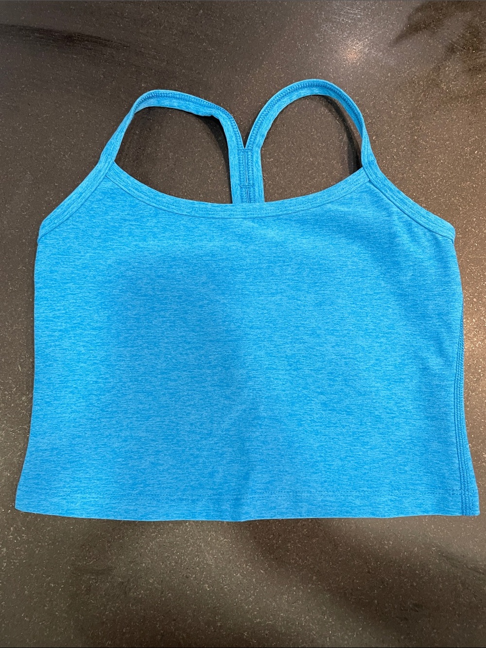 Beyond Yoga Spacedye Bright Blue Racerback Cropped Tank with Built-in Bra